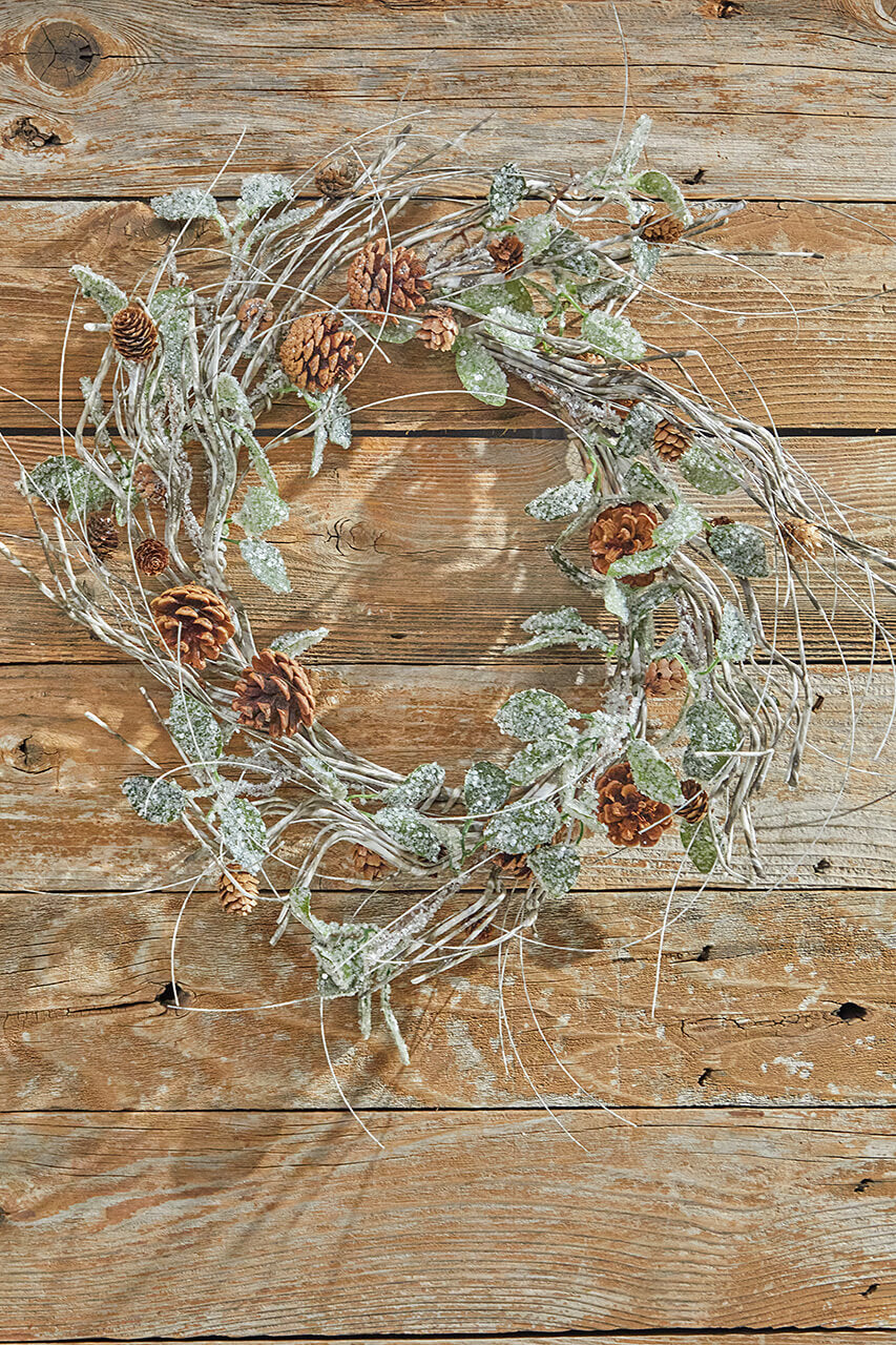 20” Birch/Leaf/Pinecone Wreath