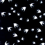 Swim Knit Nylon Lycra Flights of Fancy Black Birds