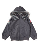 Air Force Bomber Jacket With Hood - Boys Bomber Jacket, Navy, Black, Grey, Hooded, Color Block (1 Piece)