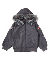Air Force Bomber Jacket With Hood - Boys Bomber Jacket, Navy, Black, Grey, Hooded, Color Block (1 Piece)