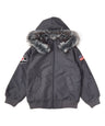 Air Force Bomber Jacket With Hood - Boys Bomber Jacket, Navy, Black, Grey, Hooded, Color Block (1 Piece)