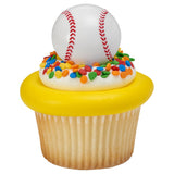 Baseball 3D ball Cupcake Cake rings- set of 12 toppers