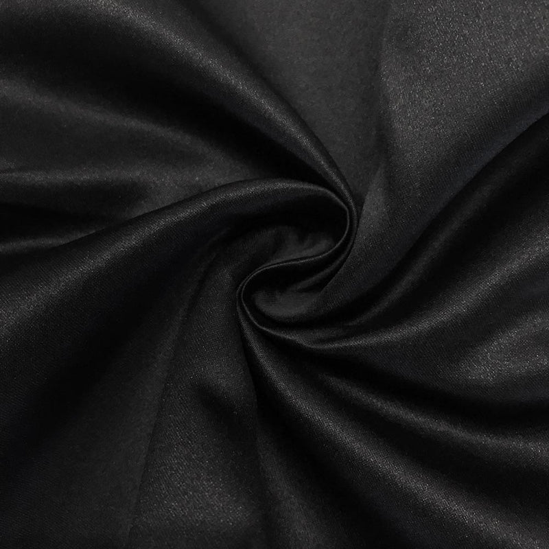 Black Matte Satin Peau De Soie Duchess Satin Fabric - Black, Bridesmaid Dress, 58/60" Wide