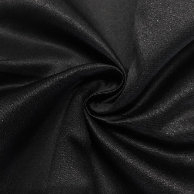 Black Matte Satin Peau De Soie Duchess Satin Fabric - Black, Bridesmaid Dress, 58/60" Wide