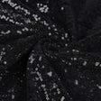 Black Sequin Glitter Embroidery Fabric - Black Sequin, Embroidered Pattern, By The Yard