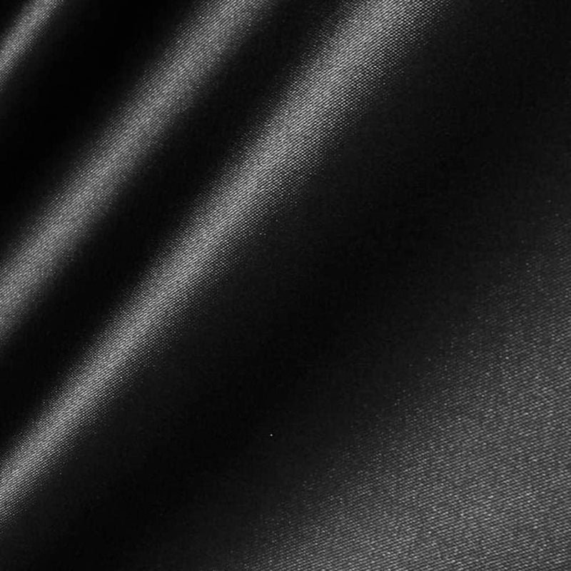 Black Stretch Charmeuse Fabric - Black, 60" Width