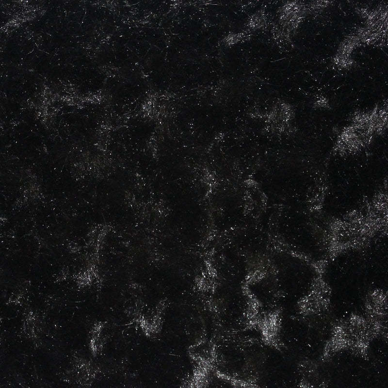 Black Minky Rosebud Polyester Fabric - Black Rosebud Texture, 58-60" Width (1 Yard)