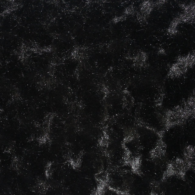 Black Minky Rosebud Polyester Fabric - Black Rosebud Texture, 58-60" Width (1 Yard)