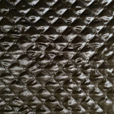 Quilted Fabric Polyester Fabric - Black/White Diamond Shape, 60" Width