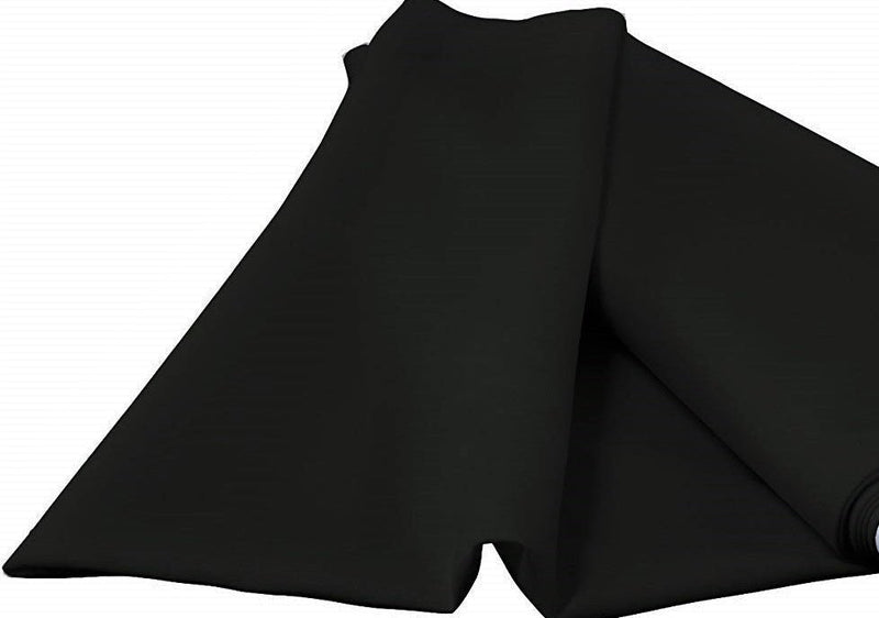 Black 100% Polyester Poplin Fabric - Black Solid, 58/59" Width (1 Yard)