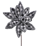 24” x 13" Frost Edge Country Check Poinsettia Stem
