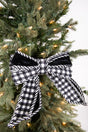 8” Black and White Plaid Bow
