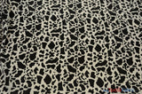 Black Calf Charmeuse Satin Fabric - Black Cow Print, 58/60" Width (1 Yard)
