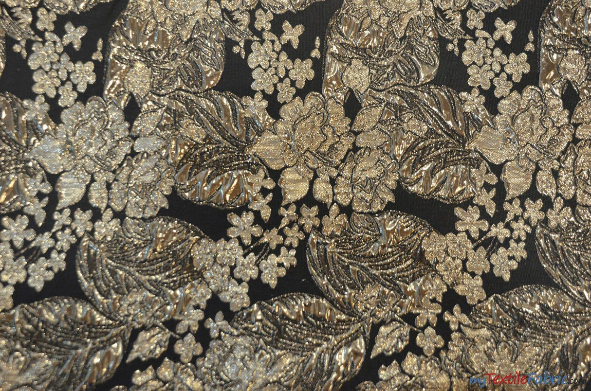 Botanical Bubble Metallic Jacquard Fabric - Metallic Vein Criss Cross Pattern, 54" Width, 4 Colors Available