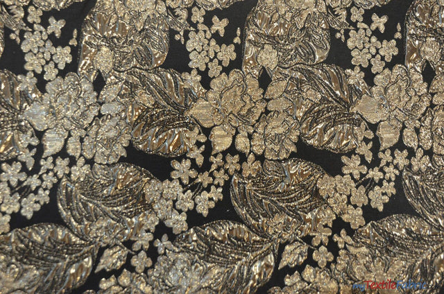 Botanical Bubble Metallic Jacquard Fabric - Metallic Vein Criss Cross Pattern, 54" Width, 4 Colors Available