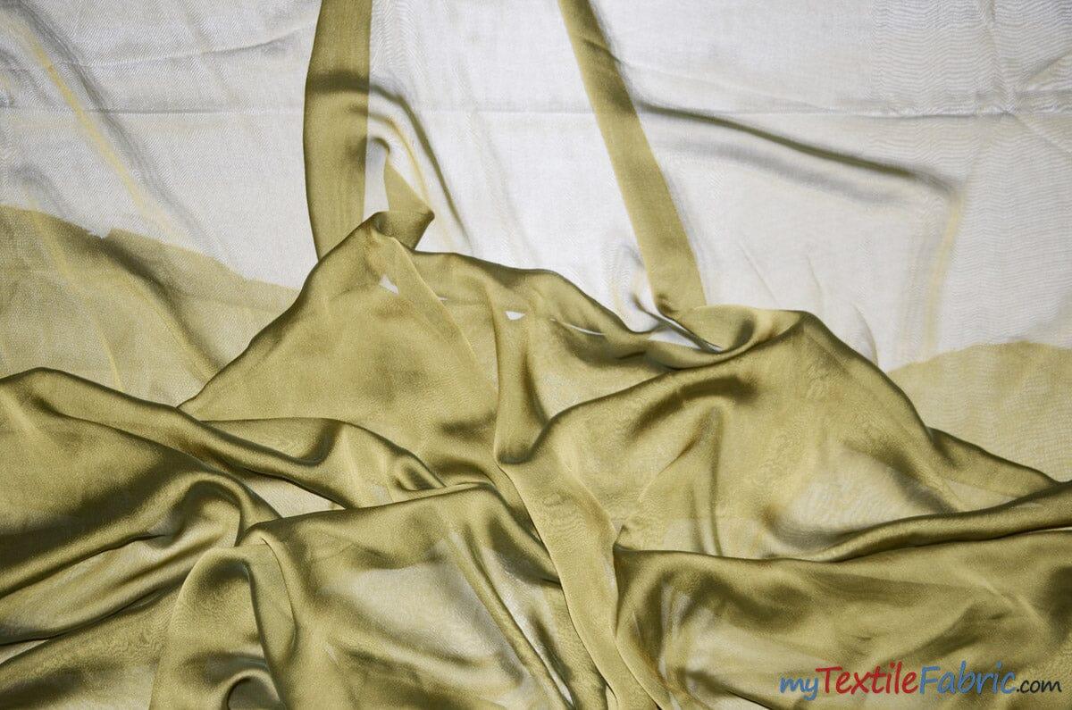 Two Tone Chiffon Polyester Fabric - Iridescent Sheer, 58/60" Width, Multiple Colors (Yards, Bolts, Sample Swatch)