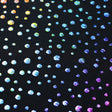 Champagne Printed Nylon Spandex Fabric - Hologram Galaxy Dots, Black Or White Multi Foil, 58-60" Width (1 Yard)