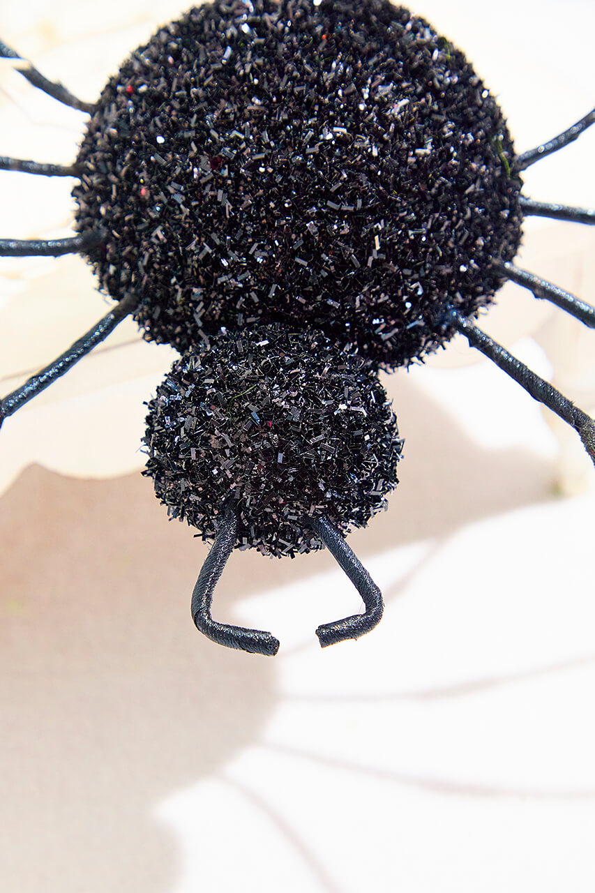16" Black Frizzy Spider