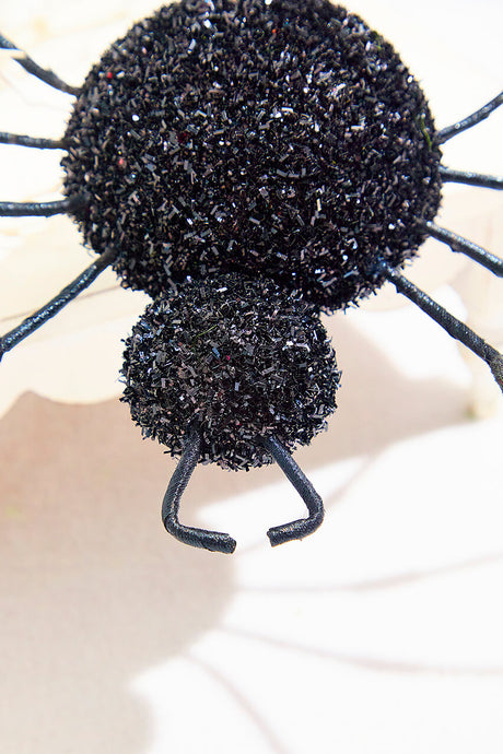 16" Black Frizzy Spider