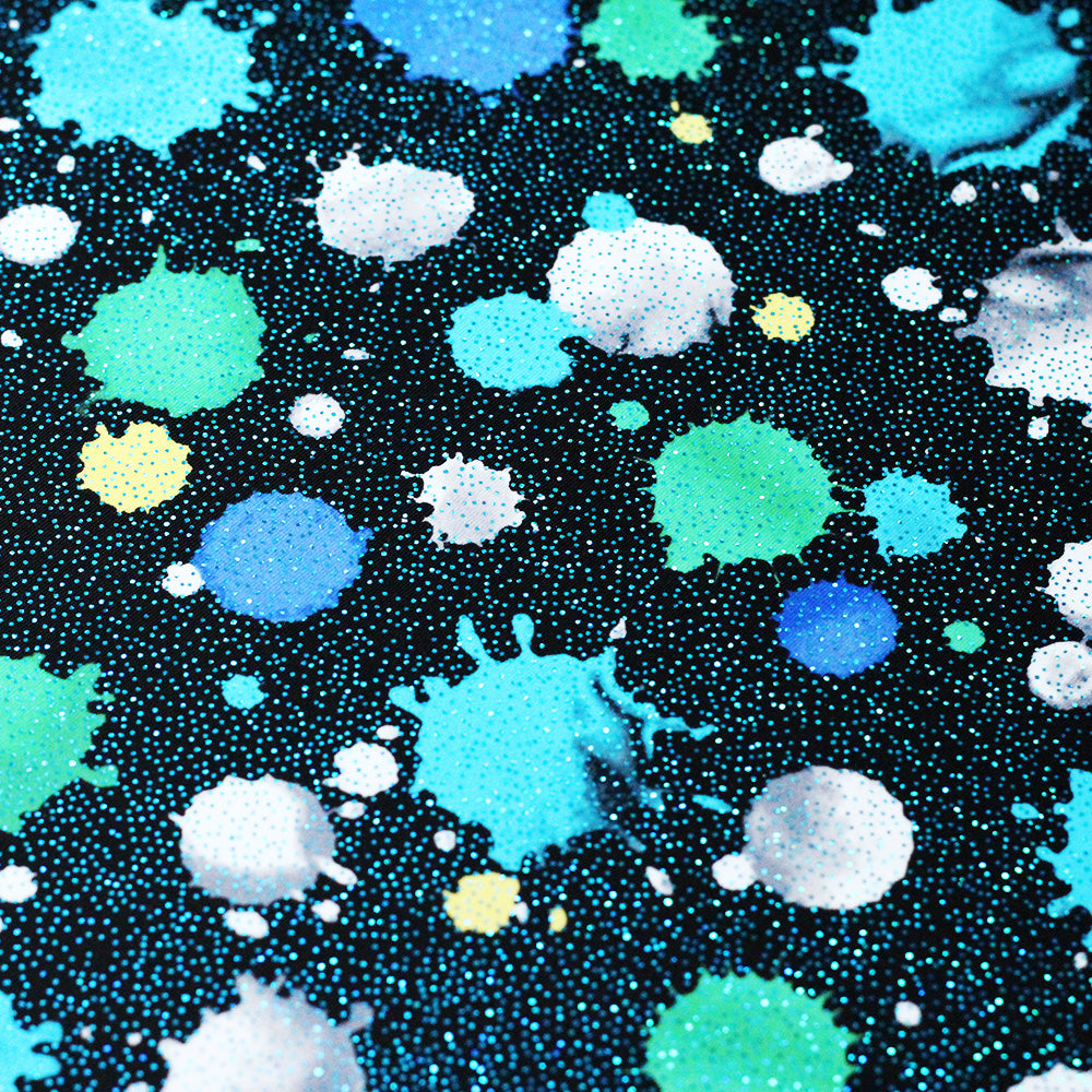 Foxy Lady Dots Nylon Spandex Fabric - Multiple Colors, Paint Splatter Dots, 58/60" Width (1 Yard)