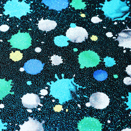 Foxy Lady Dots Nylon Spandex Fabric - Multiple Colors, Paint Splatter Dots, 58/60" Width (1 Yard)