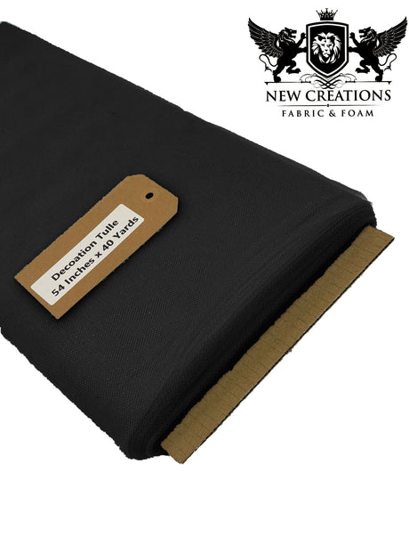 Black Tutu Tulle Fabric - Black Sheer Netting, 54" Width (5 Yards)