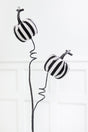 26" Black & White Striped Halloween Pumpkin Spray