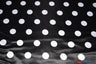 White Black Polka Dot Polyester Satin Fabric - Polka Dot Print, 58/60" Width (1 Yard)
