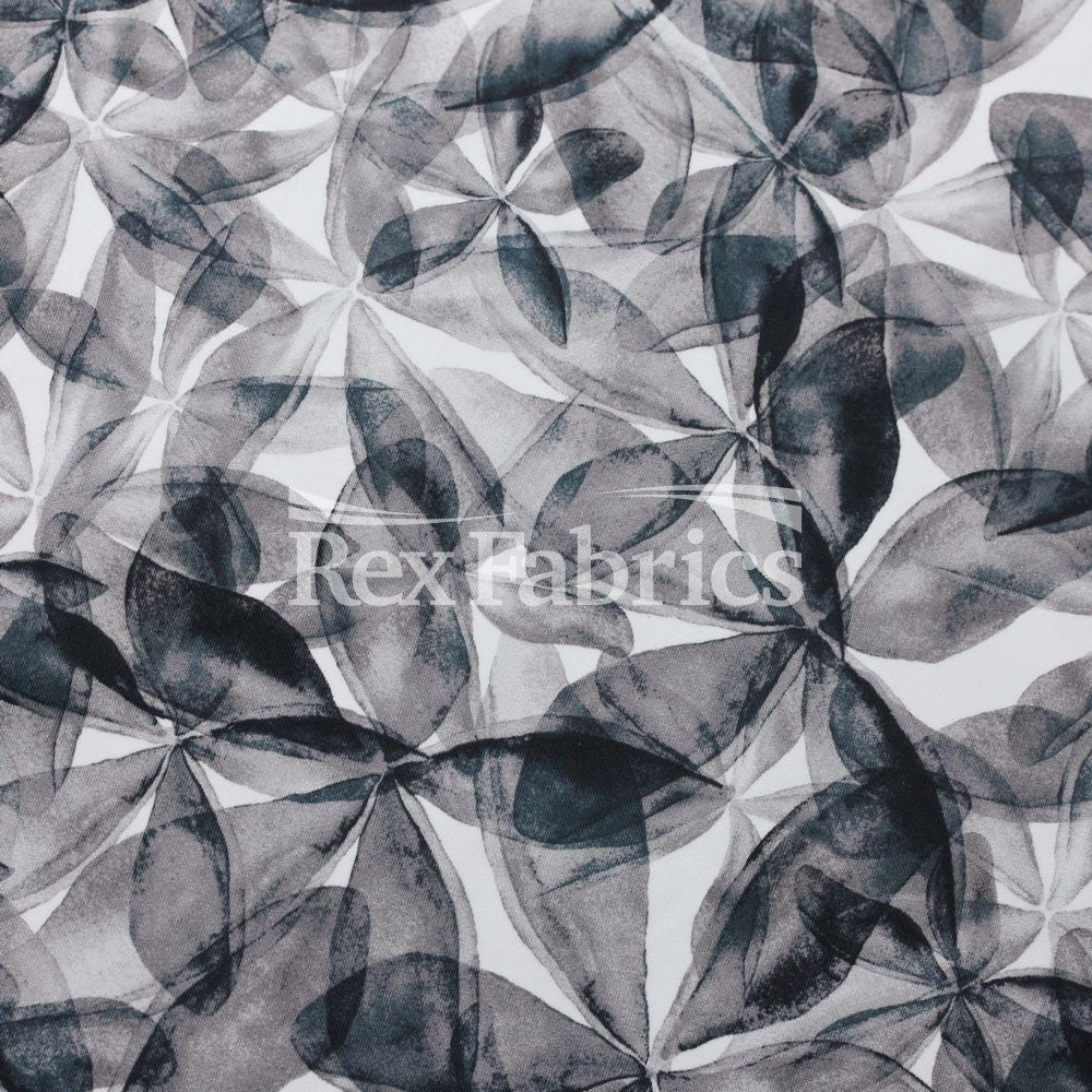 Plumeria Nylon Spandex Fabric - Black/White, Blue/White, Pink/White Floral Print, 58/60" Width (1 Yard)