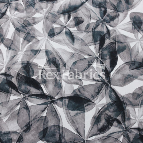 Plumeria Nylon Spandex Fabric - Black/White, Blue/White, Pink/White Floral Print, 58/60" Width (1 Yard)