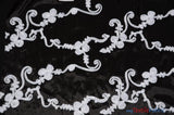 Ribbon Taffeta Polyester Fabric - Embroidered Ribbon Cord, Multiple Colors, 54" Width (1 Yard)