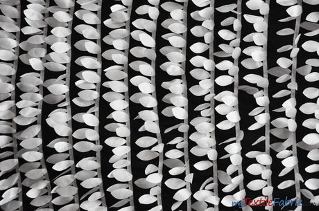 Leaf Taffeta Polyester Fabric - Leaf Applique, Solid, 57" Width (1 Yard)