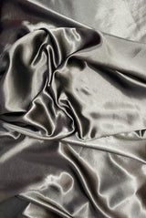 Crepe Satin Polyester Fabric - Black, 58" Width (1 Yard)