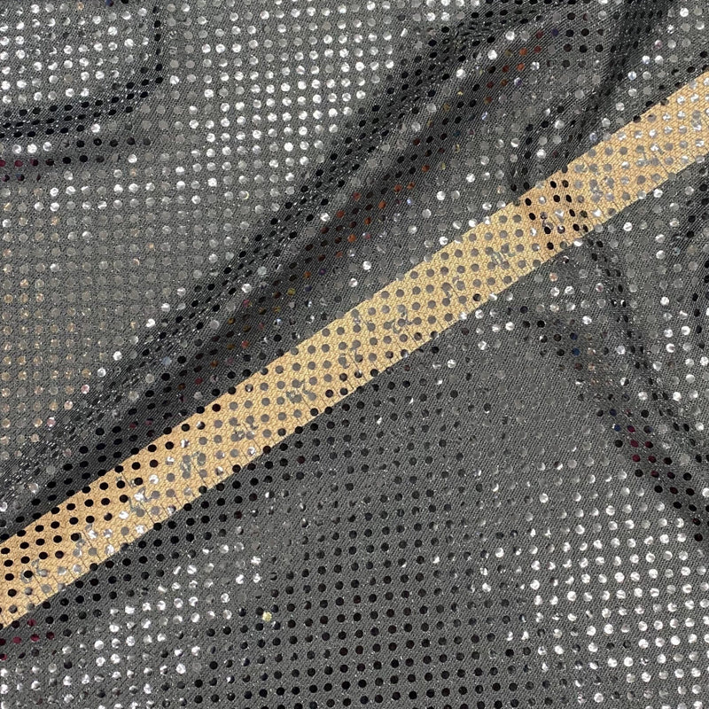 Black Small Confetti Sequin Polyester Fabric - Black Confetti Dot Sequin, 42" Width (1 Yard)