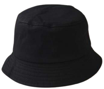 Bucket Hats Cotton Fabric - Black, Head Size 56-58CM (1 Piece)