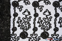Luxury Organza Embroidery Polyester Fabric - Sheer Ribbon Embroidery, 54" Width, Multiple Colors (1 Yard)