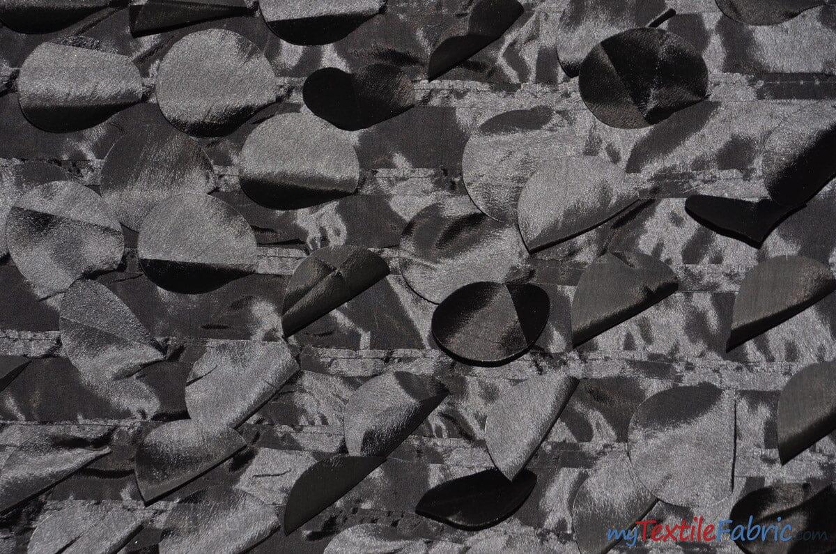 Petal Taffeta Polyester Fabric - Round Petal Texture, 57" Width, Multiple Colors (1 Yard)