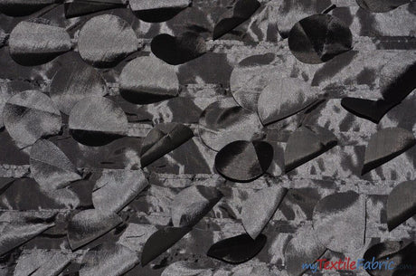 Petal Taffeta Polyester Fabric - Round Petal Texture, 57" Width, Multiple Colors (1 Yard)