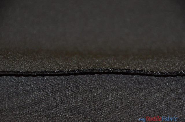 Solid Neoprene Knit Super Techno Fabric - Solid, White Navy Black, 58/60" Width, 2MM Thickness (1 Yard)