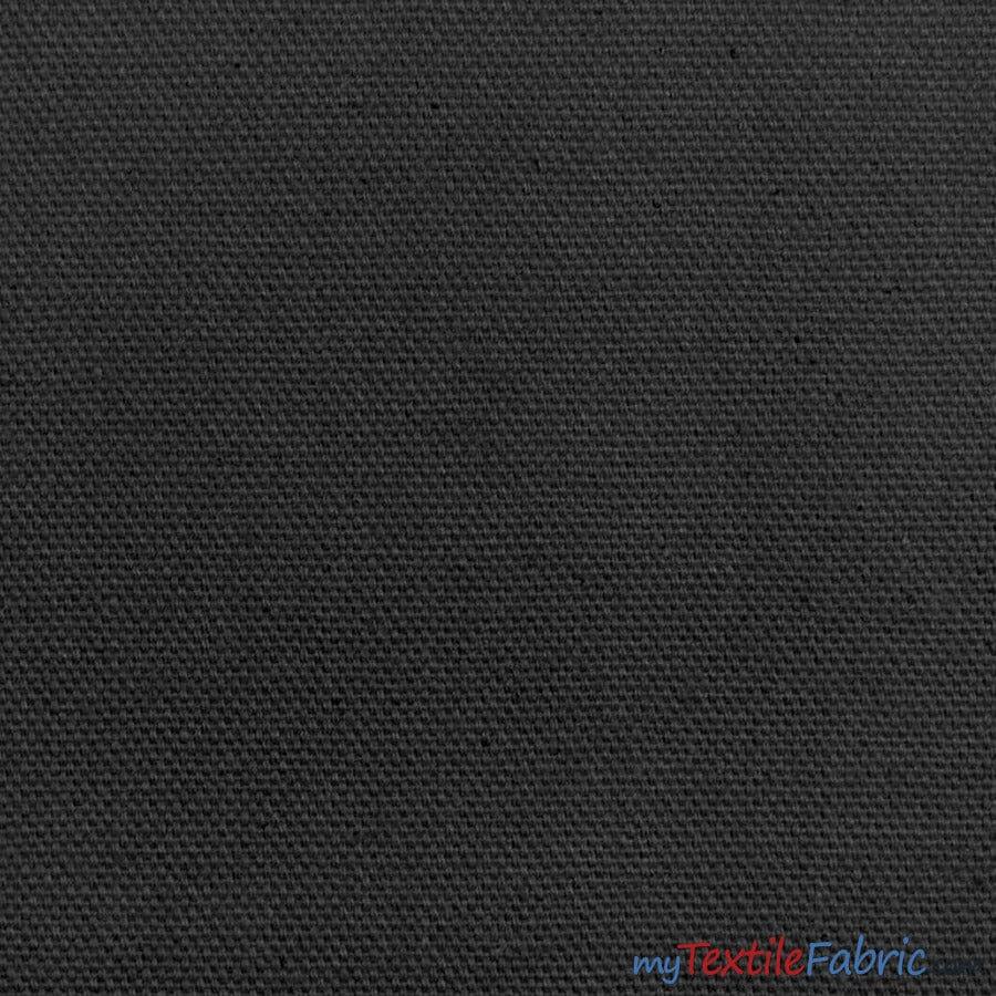 10 Oz 100 Percent Cotton Canvas Fabric - Bleached White, Dyed Black, 60" Wide (1 Yard)