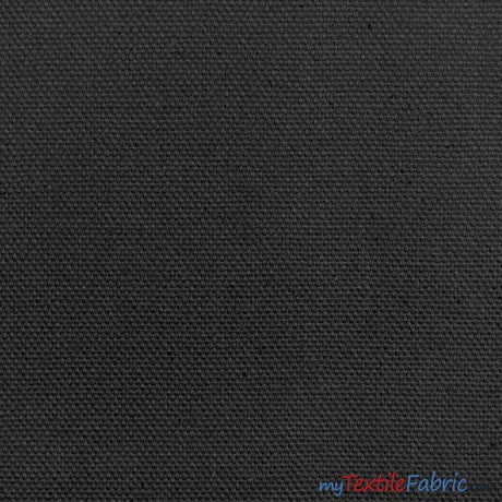 10 Oz 100 Percent Cotton Canvas Fabric - Bleached White, Dyed Black, 60" Wide (1 Yard)
