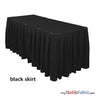 Polyester Table Skirt Fabric - Shirred Skirting, 29" Height, 13.5 Ft Length, Black, White, Ivory (By Piece)