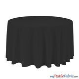 90 Inch Round Polyester Fabric - Seamless Tablecloth, White, Ivory, Black, 90" Diameter (By Piece)