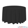 90 Inch Round Polyester Fabric - Seamless Tablecloth, White, Ivory, Black, 90" Diameter (By Piece)