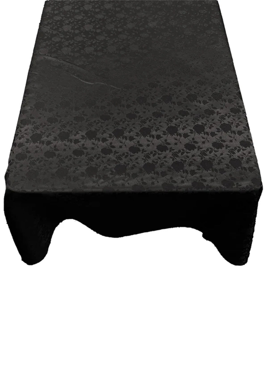 Square Tablecloth Roses Jacquard Satin Fabric - Floral Rose Jacquard, 58" X 58" (1 Piece)