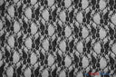 Giselle Floral Lace Polyester Spandex Fabric - Sheer Vintage Stretch Lace, 58/60" Width, Multiple Colors (1 Yard)