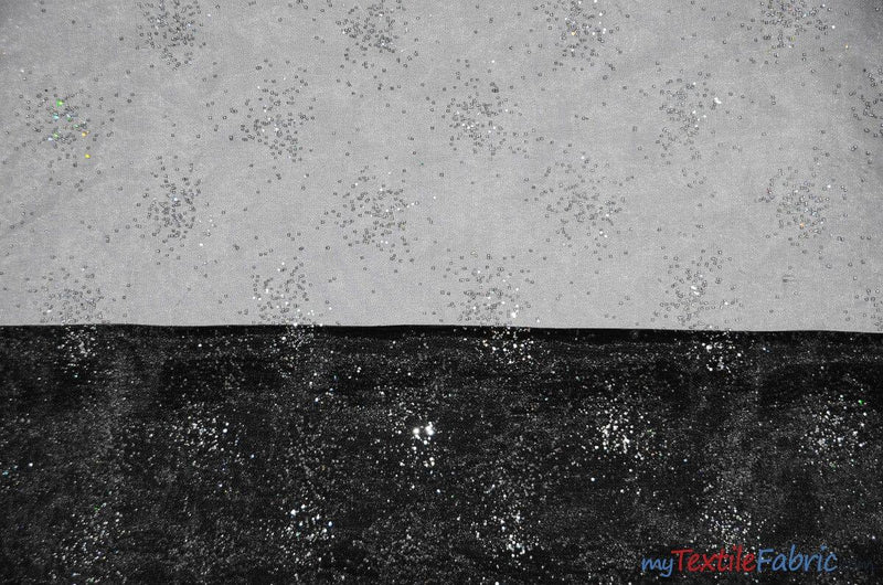 Sparkle Organza Polyester Fabric - Glitter Beads, Sheer, 58" Width (1 Yard)