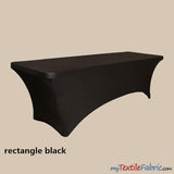 6Ft Spandex Tablecloths Polyester Fabric - Fits Standard 6Ft Table, Ivory, White, Black (By Piece Or Wholesale Box)