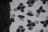 Applique Organza Polyester Fabric - Sheer Leaf Applique, Double Scallop Edge, 50/52" Wide (1 Yard)