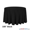 108 Inch Round Polyester Seamless Tablecloth Fabric - Solid Color, 108" Diameter (By Piece)